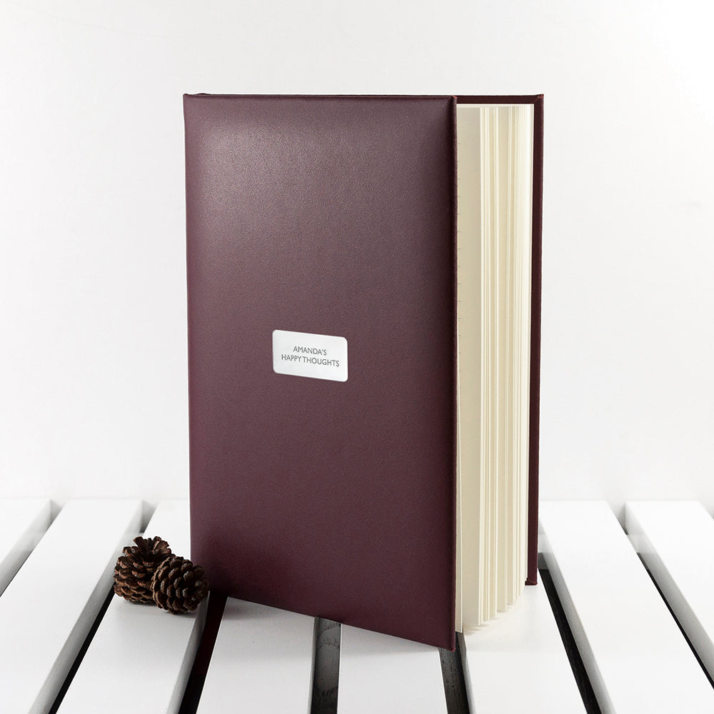 Personalized Notebook/Journals - Personalized Burgundy Leather Notebook 