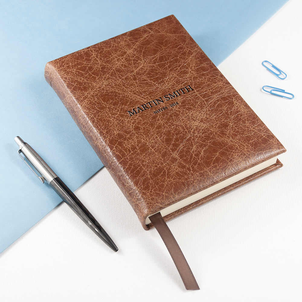 Personalized Natural Tan Leather Notebook - Lovesakes