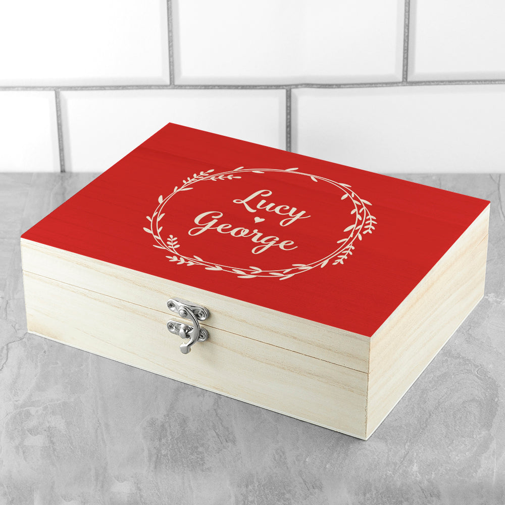 Personalised Romantic Wreath Tea Box - Lovesakes