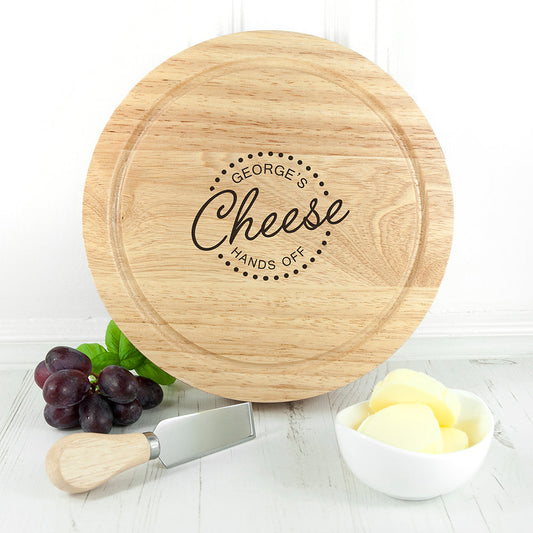 Personalized 'Hands Off' Cheese Board Set