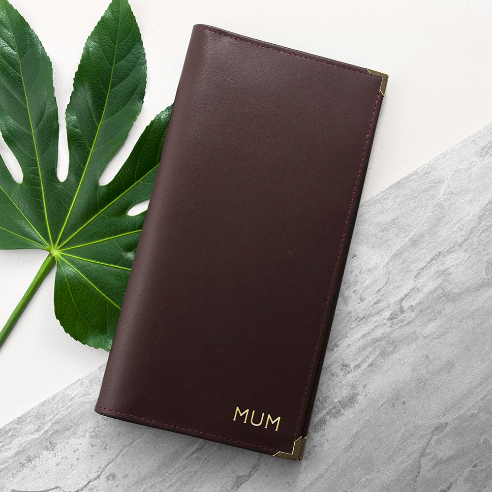 Personalized Travel Accessories - Personalized Luxury Leather Travel Wallet 