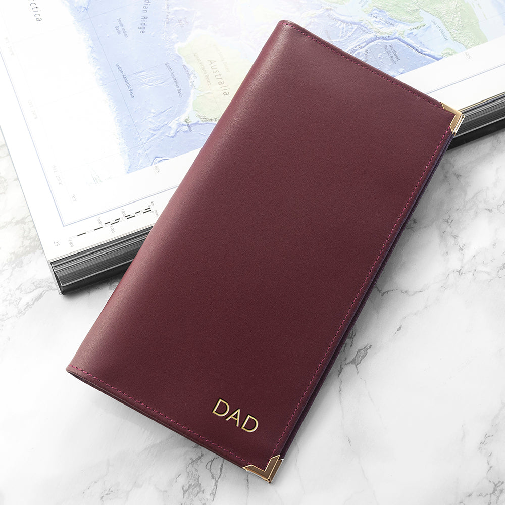 Personalized Travel Accessories - Personalized Luxury Leather Travel Wallet 