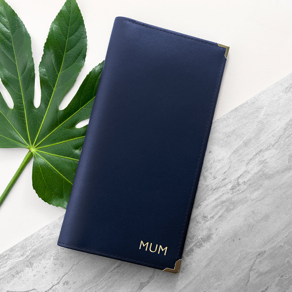 Personalized Travel Accessories - Personalized Luxury Leather Travel Wallet 