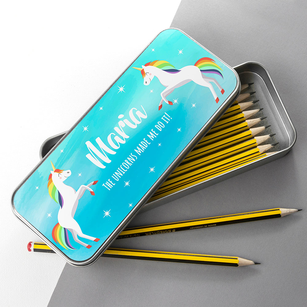 Personalized Pencil Cases - Personalized Rainbow Unicorn Pencil Case 