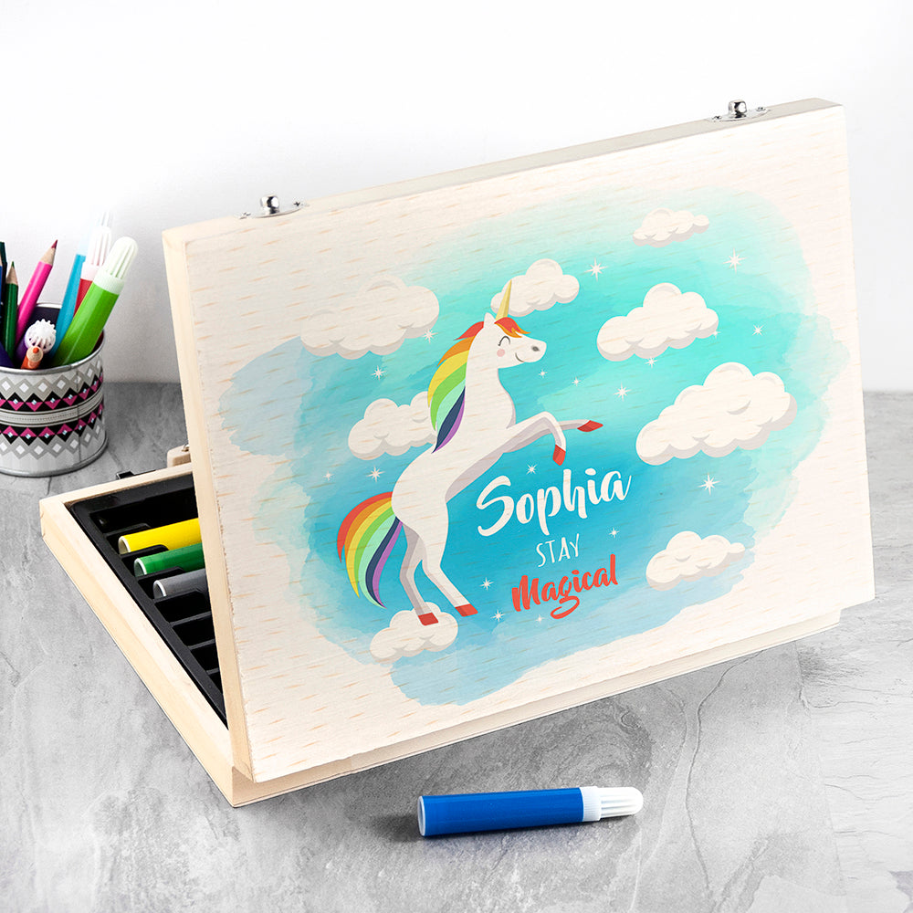 Personalized Art and Craft Sets - Personalized Rainbow Unicorn Colouring In Set 
