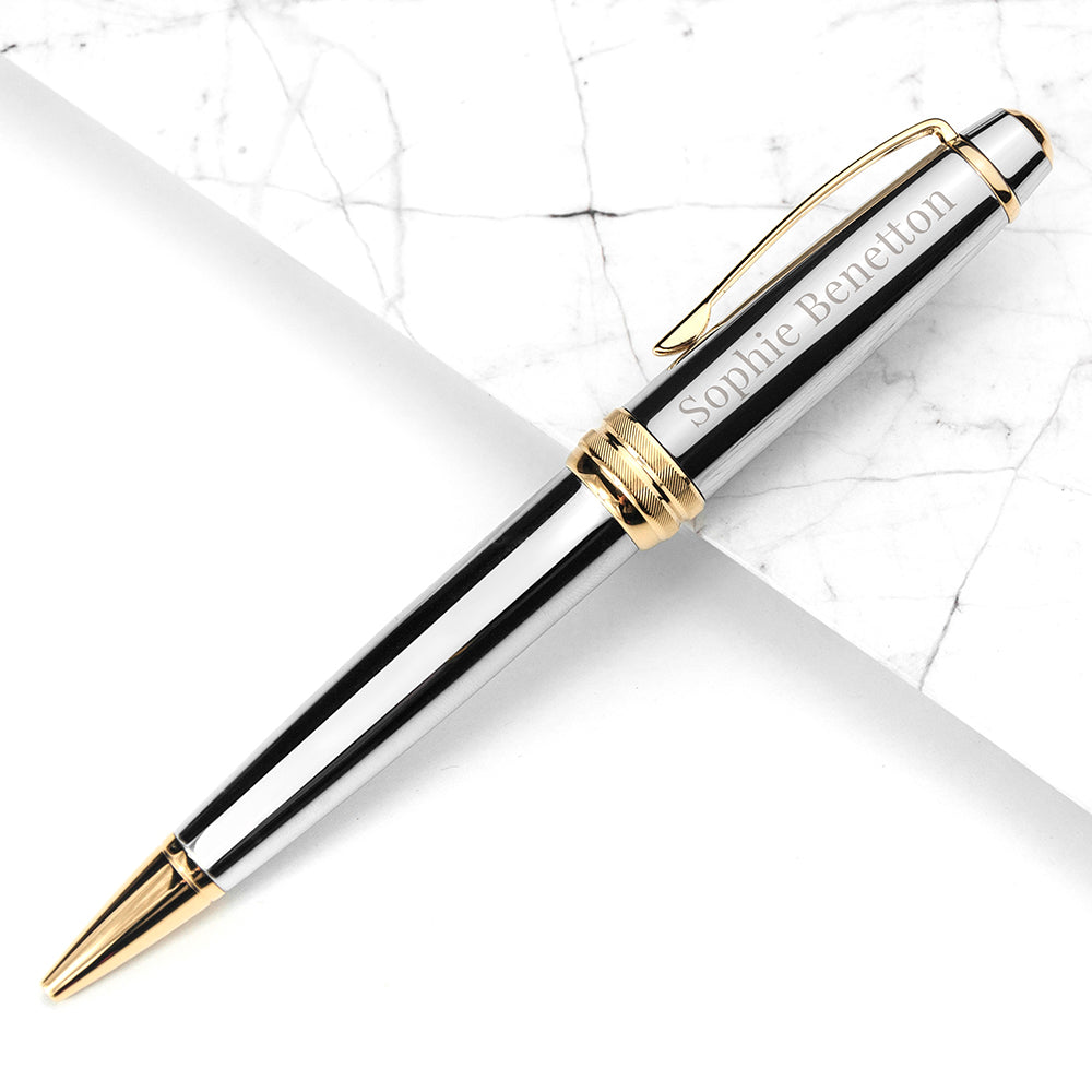 Personalized Pens - Personalised Cross Silver Gold Medallist Pen 