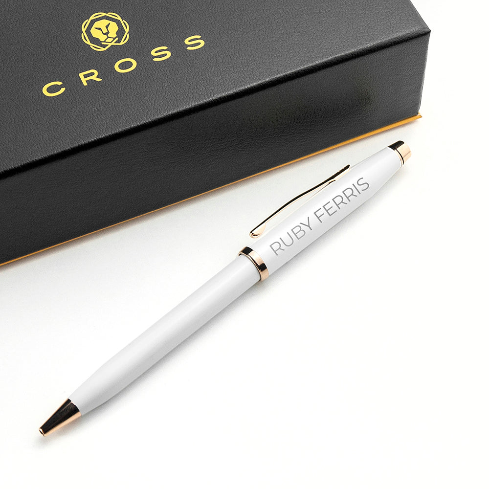 Personalized Pens - Personalized Cross Century II Pen in White 