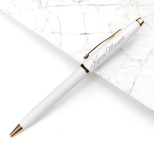 Personalized Cross Century II Pen in White