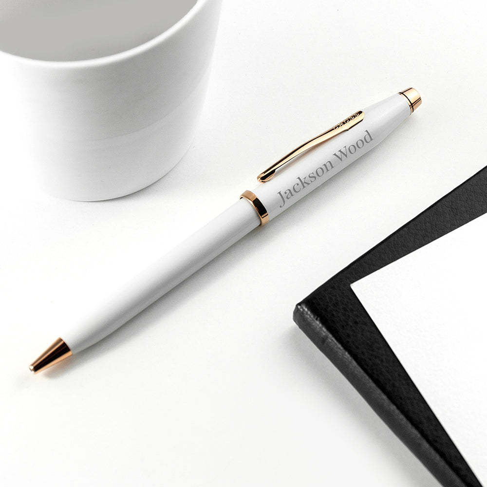 Personalized Pens - Personalized Cross Century II Pen in White 