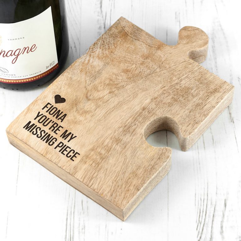 Personalized Keepsakes - Personalized Missing Piece Wooden Jigsaw Bottle Coaster 
