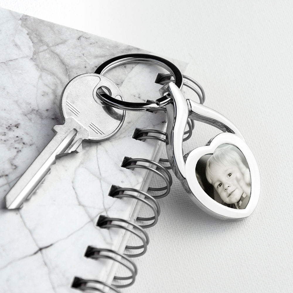 Personalized Keyrings - Personalized Heart Photo Keyring 