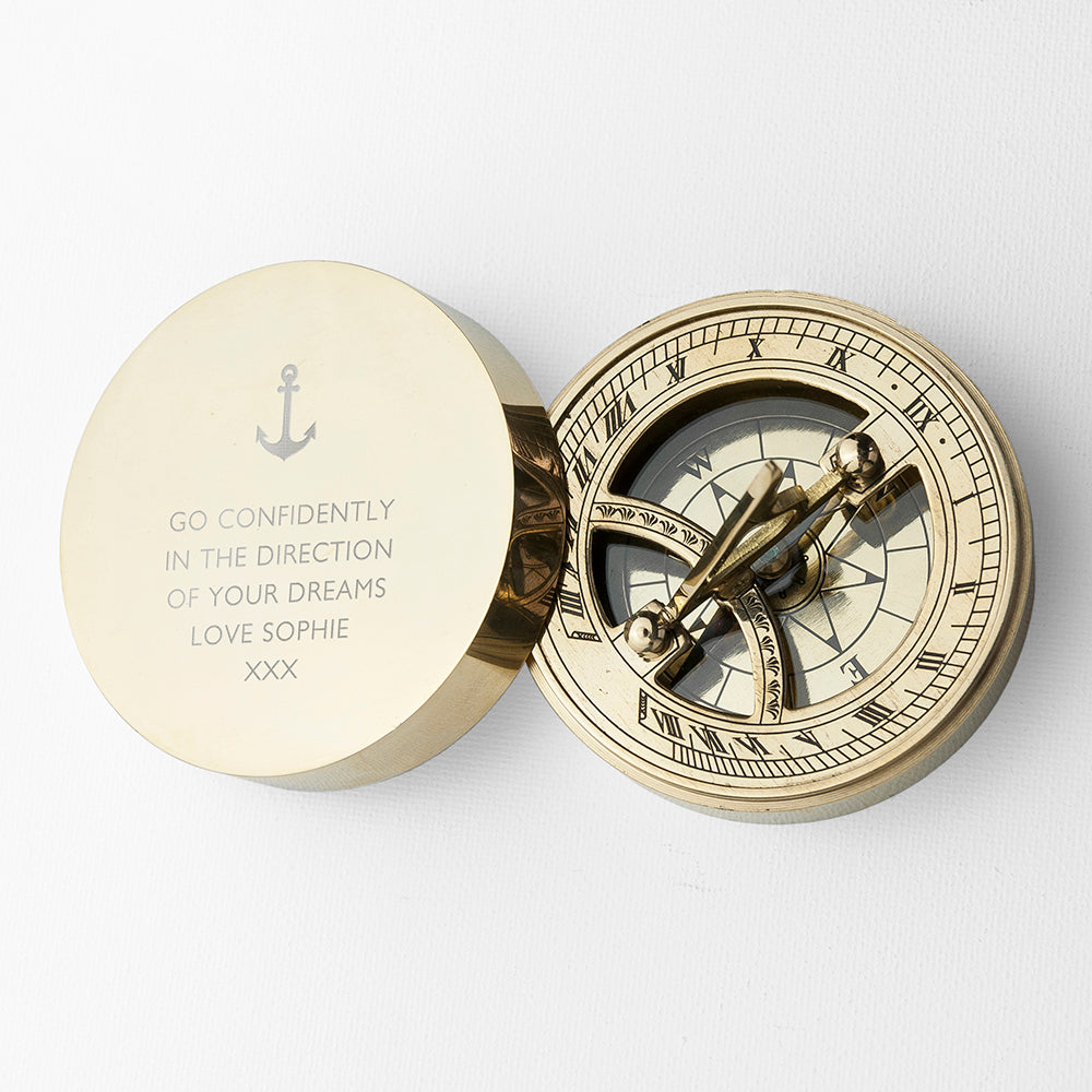 Personalized Keepsakes - Personalized Iconic Adventurer's Sundial Compass 