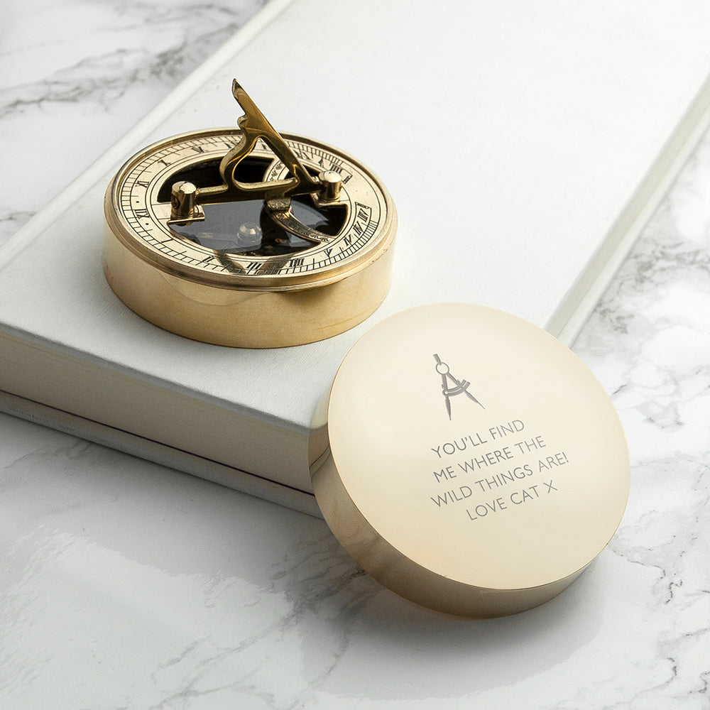 Personalized Keepsakes - Personalized Iconic Adventurer's Sundial Compass 