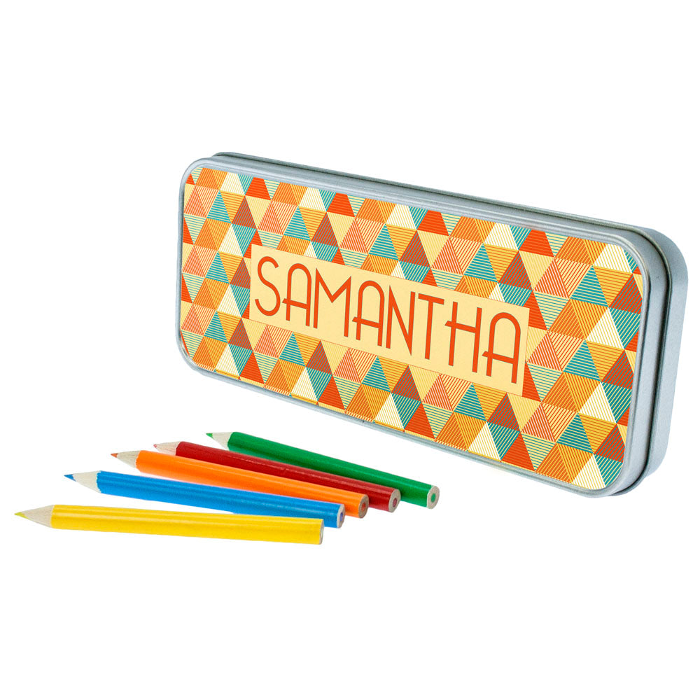 Personalized Pencil Cases - Multi-Coloured Pyramids Pencil Case 