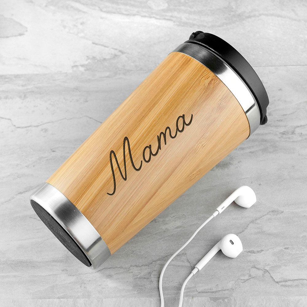 Personalized Travel Mugs - Personalized Bamboo Travel Mug 