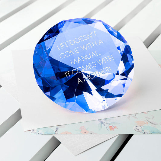 Personalized Blue Diamond Paper Weight