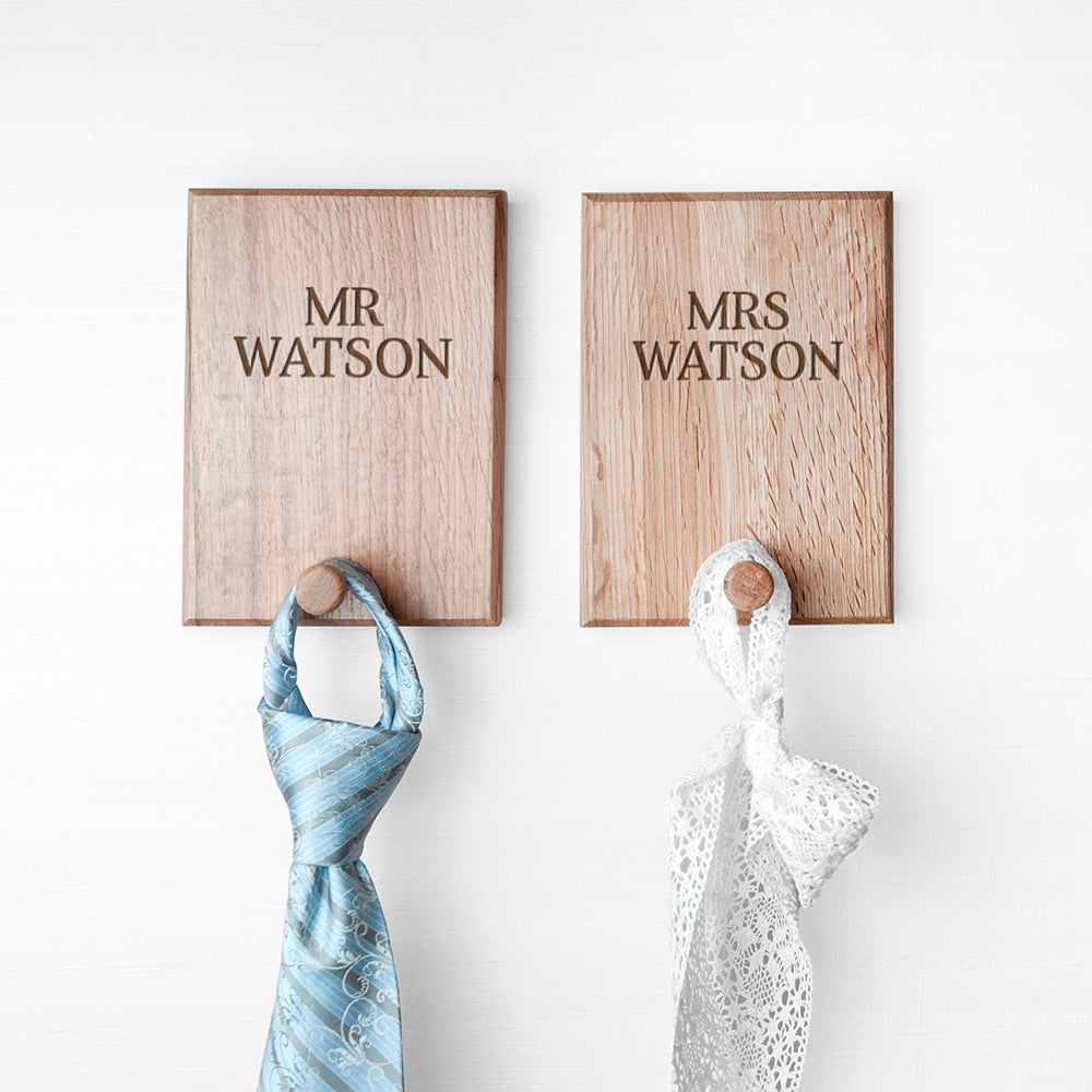 Personalised Classic Couples Peg Hook - GiftsofaKind