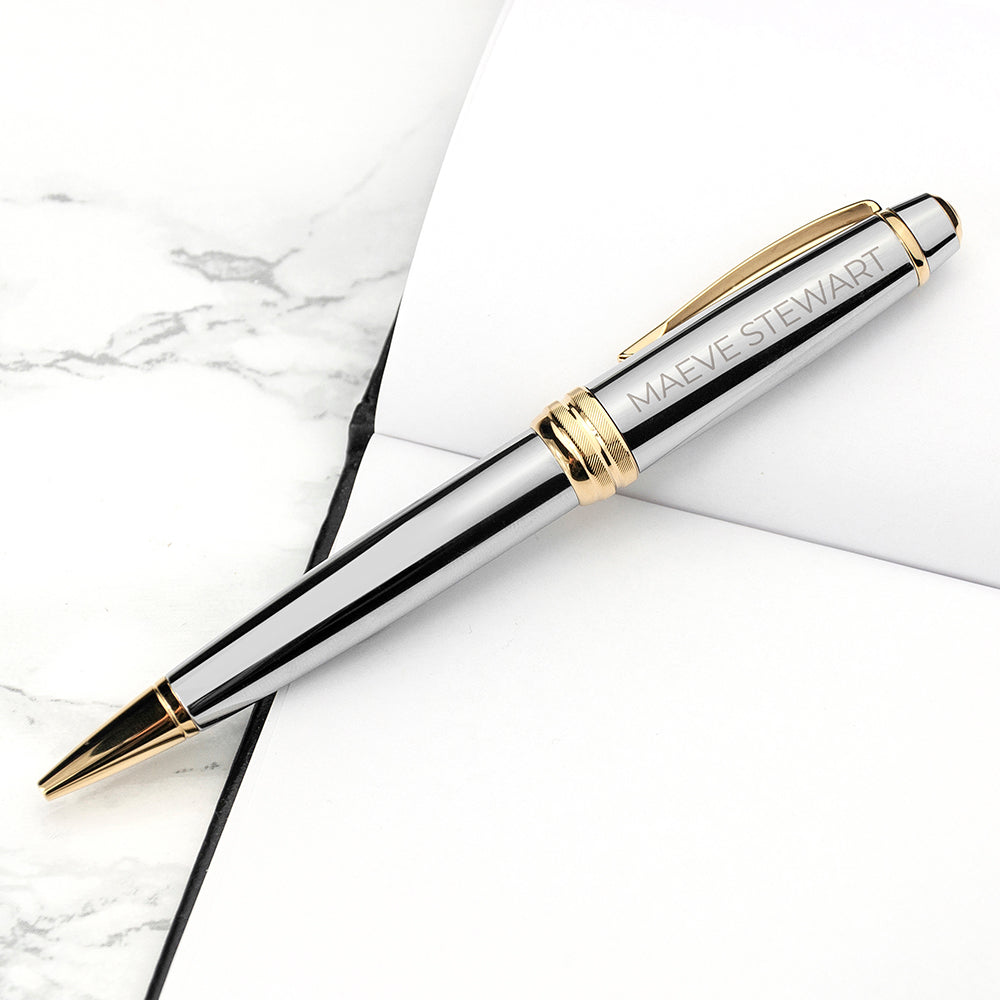 Personalized Pens - Personalized Silver Gold Medallist Pen 
