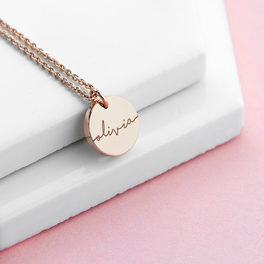 Personalized Necklaces - Personalized Disc Necklace 