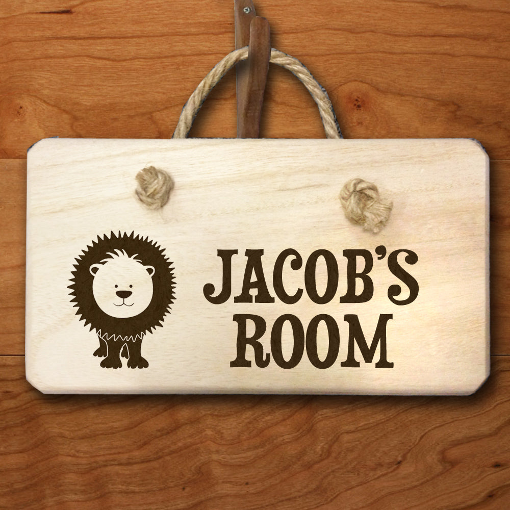 Personalized Signs - Personalized Lion Engraved Door Hanger 