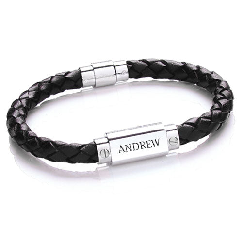 Personalized Men's Bracelets - Personalized Luxury Men's Leather Bracelet 