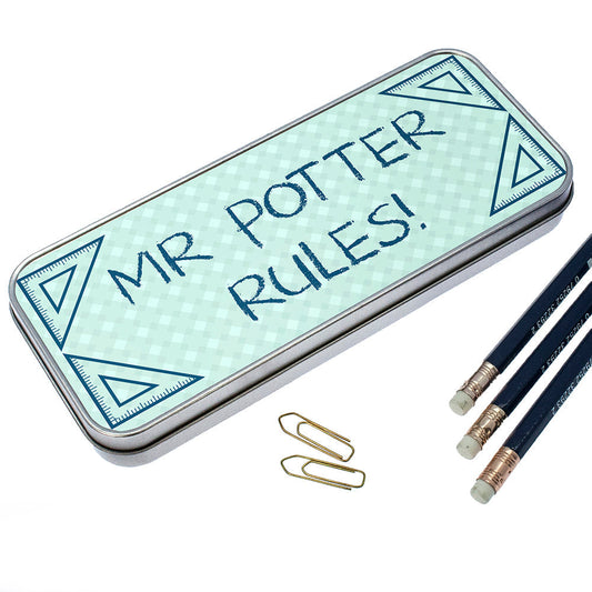 Personalized My Teacher Rules Pencil Case