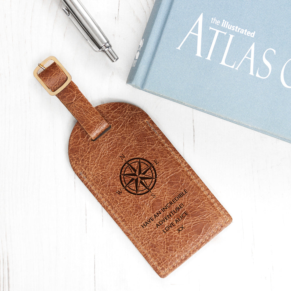 Personalised Nautical Leather Luggage Tag - Lovesakes