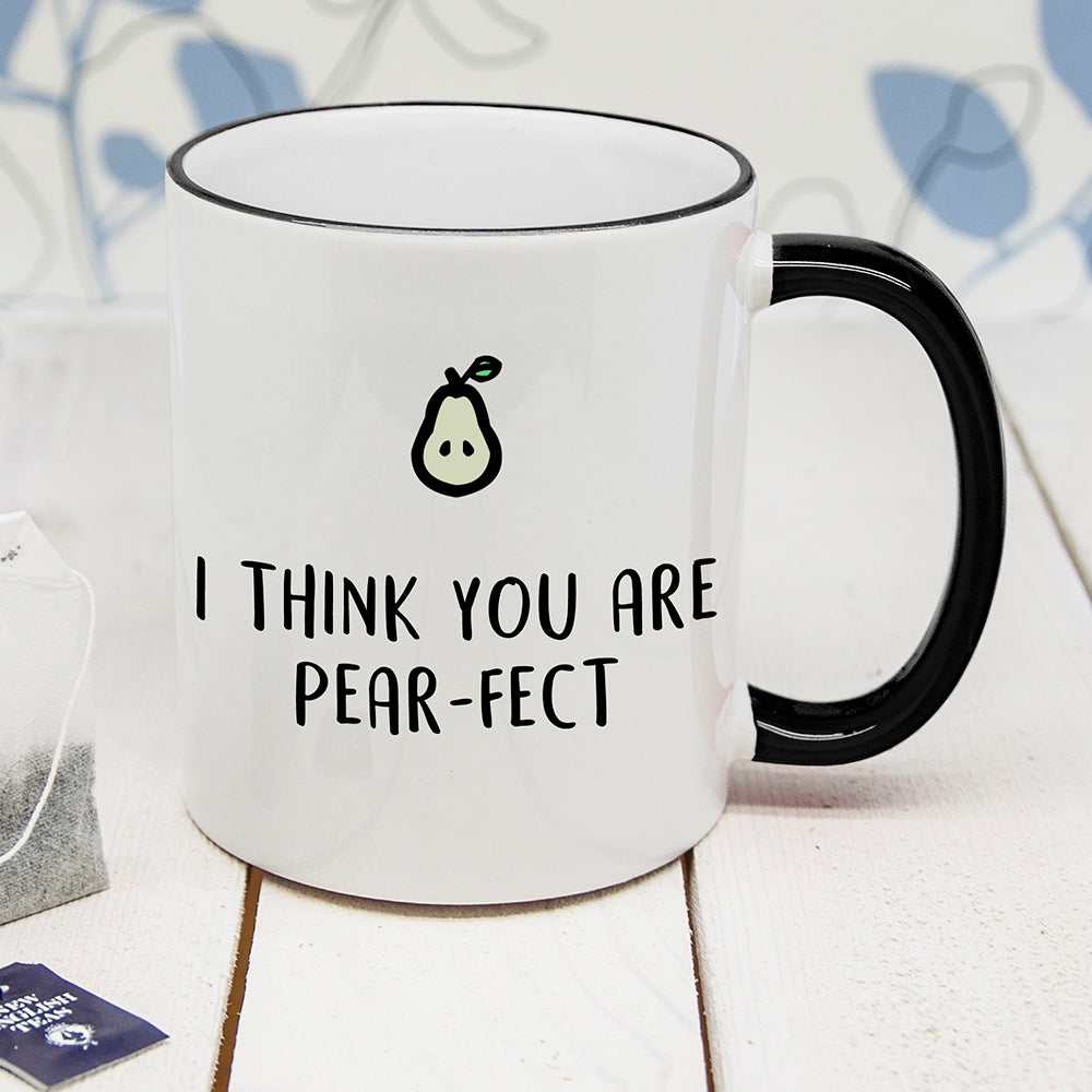 Personalized Mugs - Personalized Pear-Fect Black Rimmed Mug 