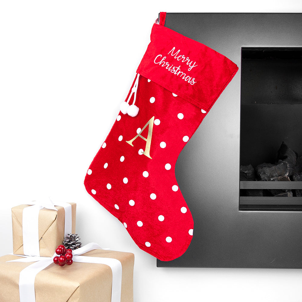 Personalised Polka Dot Christmas Stocking - Lovesakes