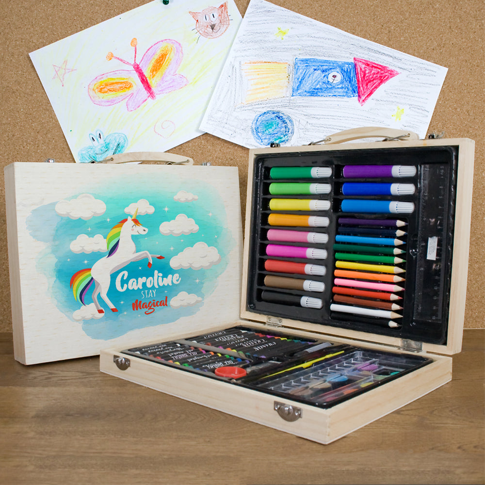 Personalized Art and Craft Sets - Personalized Rainbow Unicorn Colouring In Set 