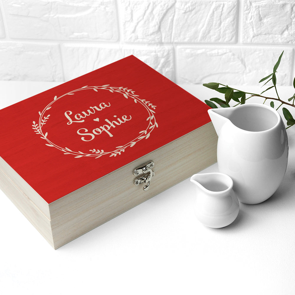 Personalised Romantic Wreath Tea Box - Lovesakes