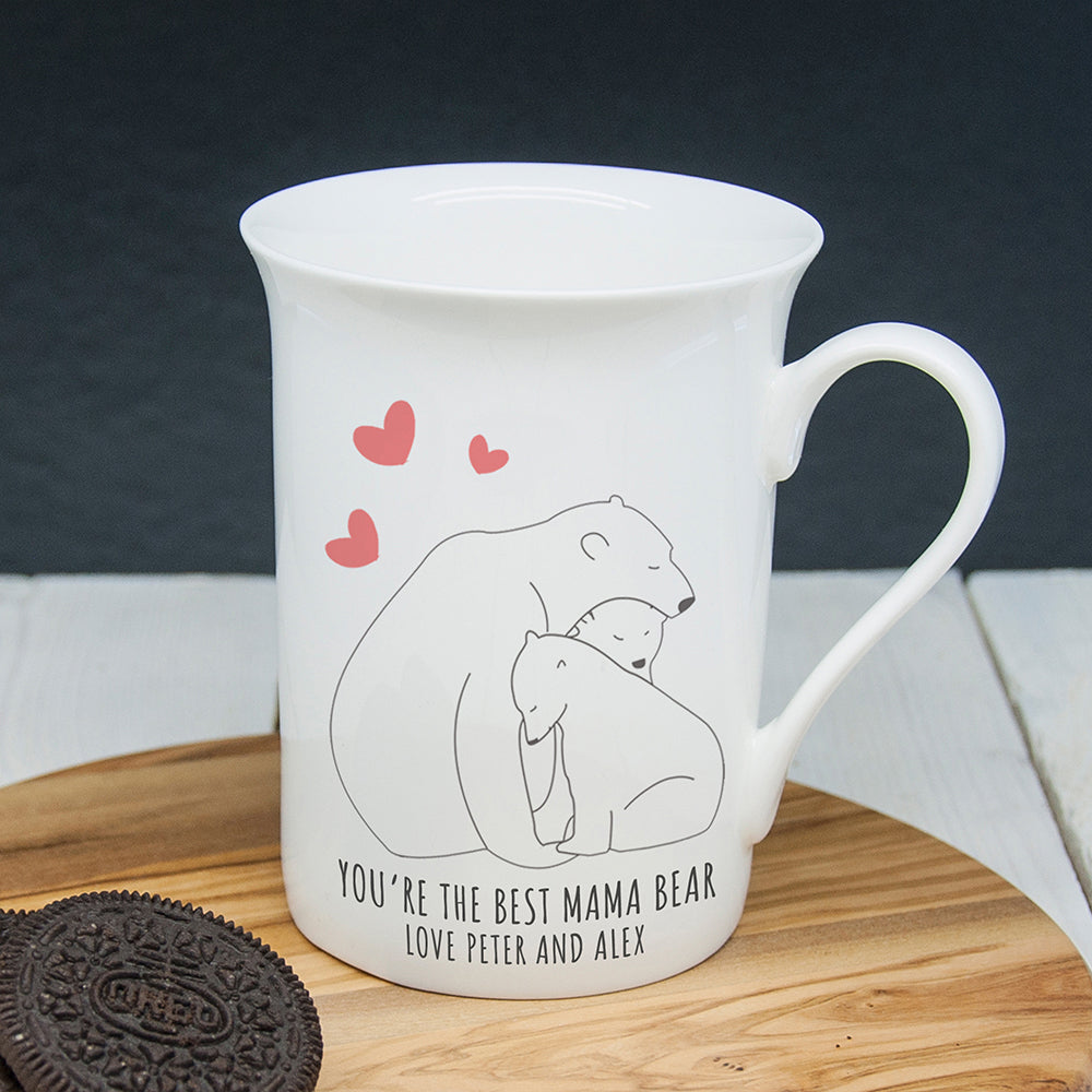 Personalized Mugs - Personalized The Best Mama Bear Bone China Mug 