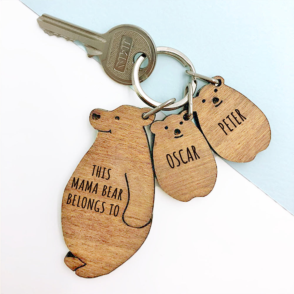 Personalized This Mama Bear Belongs To Keyring Set - GiftsofaKind