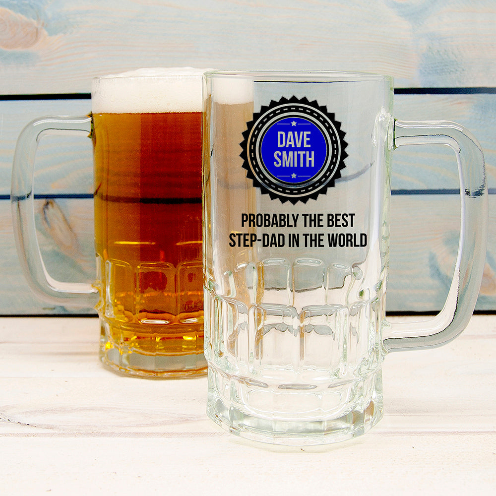 Personalized Beer Tankards - Probably The Best Step Dad In The World Tankard 