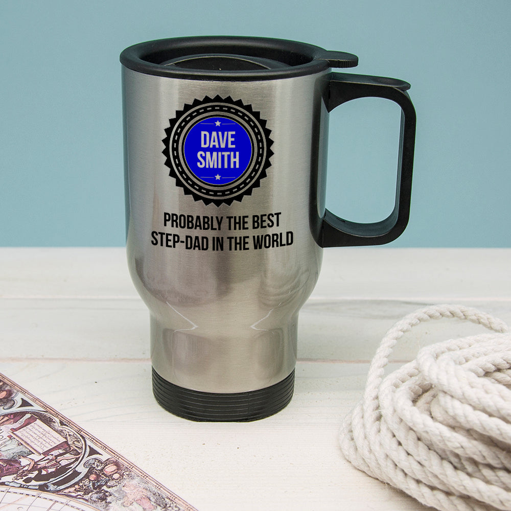 Personalized Mugs - Probably The Best Step Dad In The World Travel Mug 