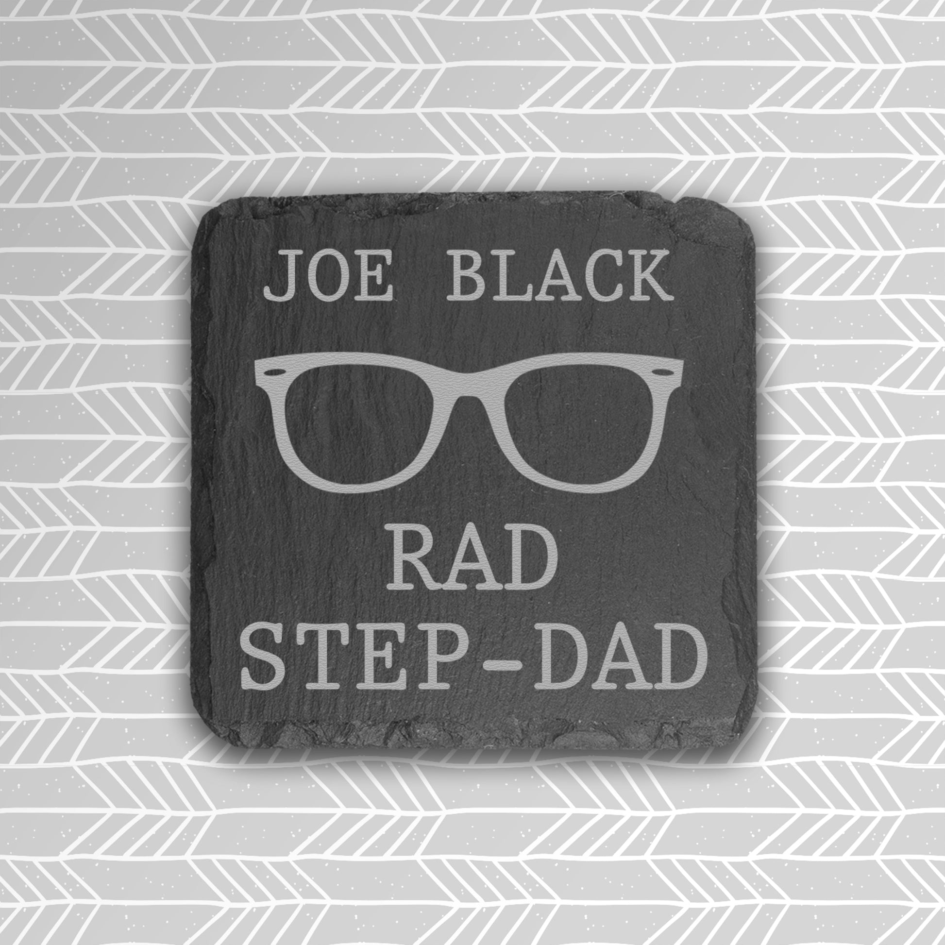 Personalized Keepsakes - Rad Step-Dad Square Slate Keepsake 
