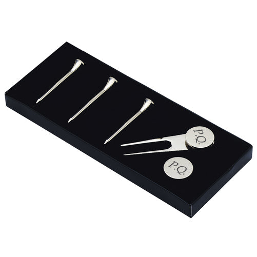 Personalized Silver Plated Golf Tee Gift Set
