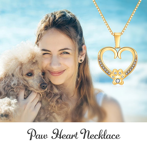 Personalized Necklaces + Message Cards - Paw Necklace With Card Insert 