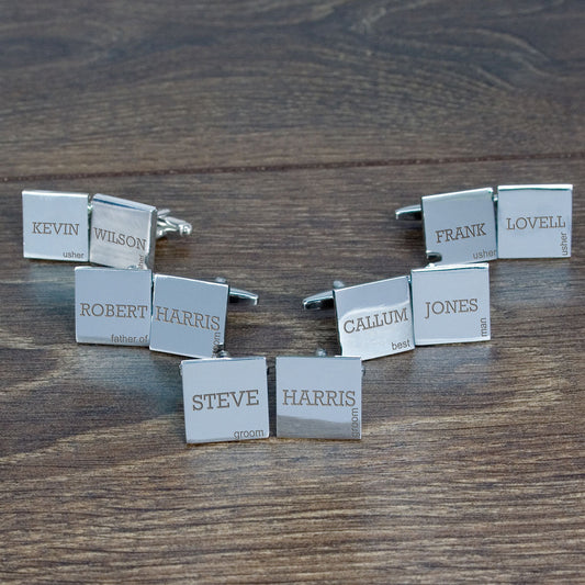 Personalized Wedding Cufflinks - Set of 5