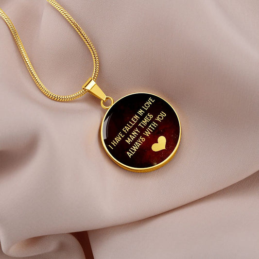 Graphic Circle Pendant Necklace + Custom Engraving