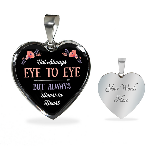 Heart-to-Heart Graphic Heart Pendant Necklace + Custom Engraving