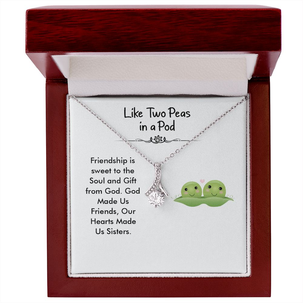 Like Two Peas in a Pod Ribbon Necklace + Freind Card | Lovesakes