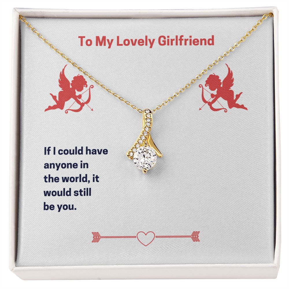 To My Lovely Girlfriend (Valentine's) Ribbon Necklace | Lovesakes