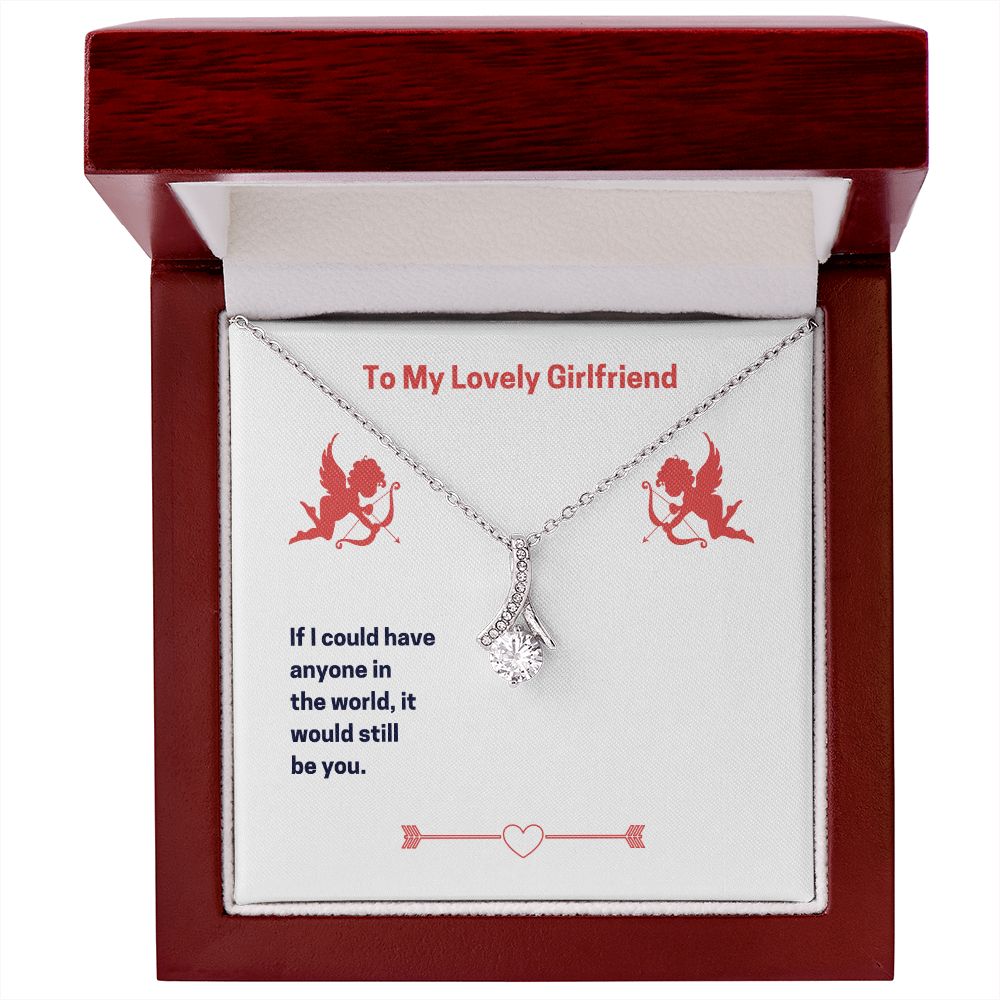 To My Lovely Girlfriend (Valentine's) Ribbon Necklace | Lovesakes
