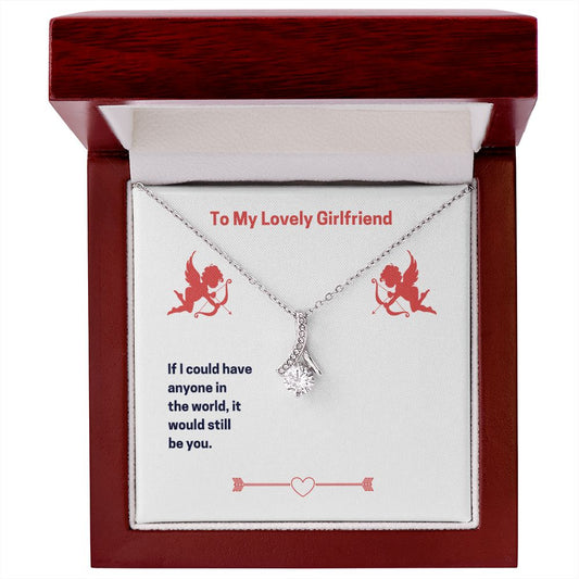 To My Lovely Girlfriend (Valentine's) Ribbon Necklace