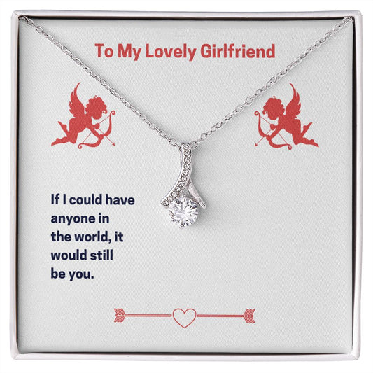To My Lovely Girlfriend (Valentine's) Ribbon Necklace