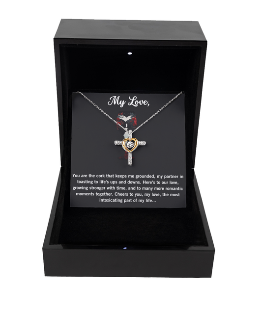 Silver Cross Necklace + Intoxicating Love Card