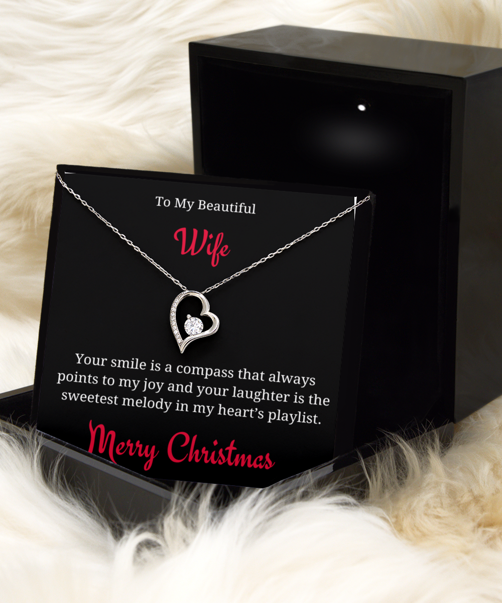 Silver Solitaire Necklace + Wife Xmas Card - Lovesakes