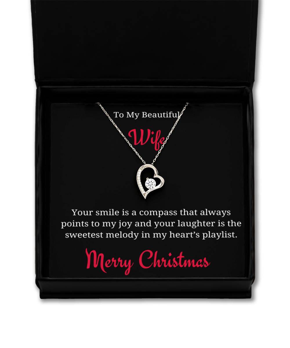 Silver Solitaire Necklace + Wife Xmas Card - Lovesakes