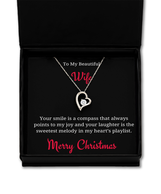 Silver Solitaire Necklace + Wife Xmas Card